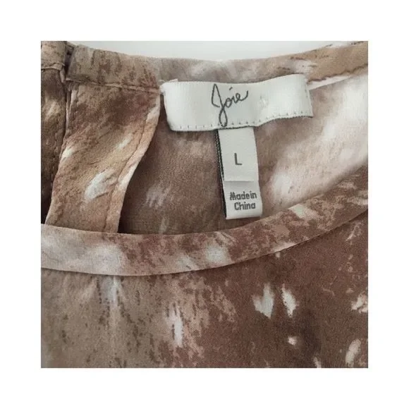 Joie Silk Tariana Top Deer Print Bambi Doe Fawn Sz L - Picture 8 of 10